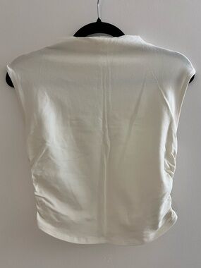 Reformation Cream Cap-Sleeve Cotton Knit Top